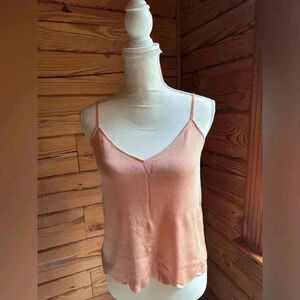 Vintage Zara Scalloped Edge Spaghetti Camisole Tank Top in pink size small